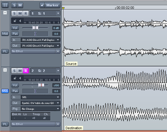 Step 00 - Initial setup - a source track which will be used to control the destination track